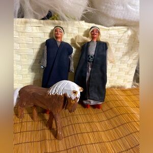 Lot of 3 Vintage Middle Eastern Arabian Dolls Hand Painted Collectibles Wood